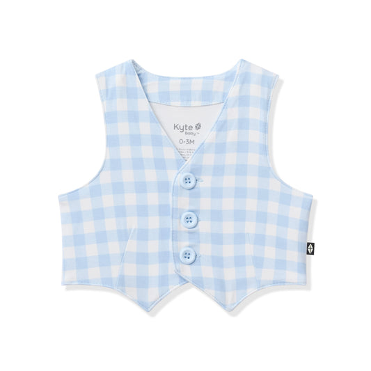 Tuxedo Vest in Gingham Breeze