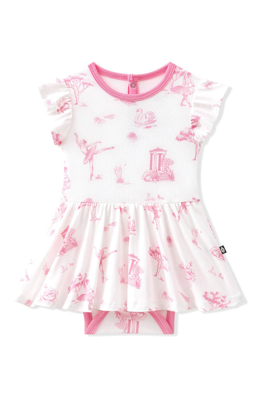 Twirl Bodysuit Dress in Toile Ballet