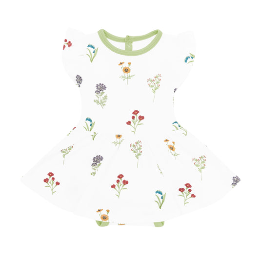Twirl Bodysuit Dress in Wildflower