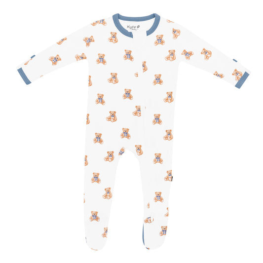 Zippered Footie in Teddy Bear