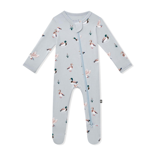 Zippered Footie in Mallard Duck