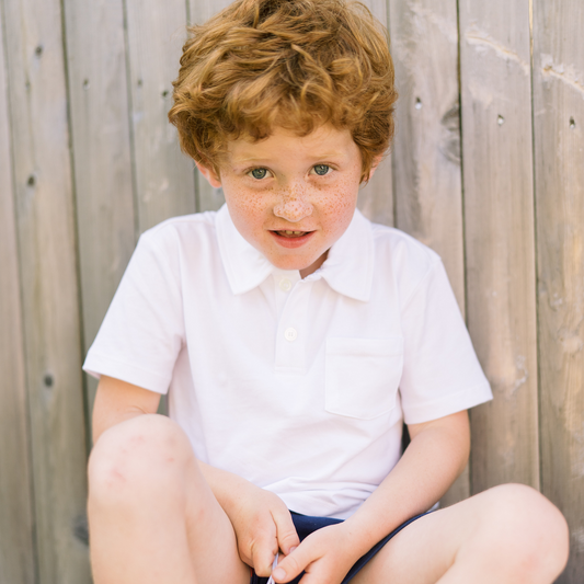 boys white cotton polo