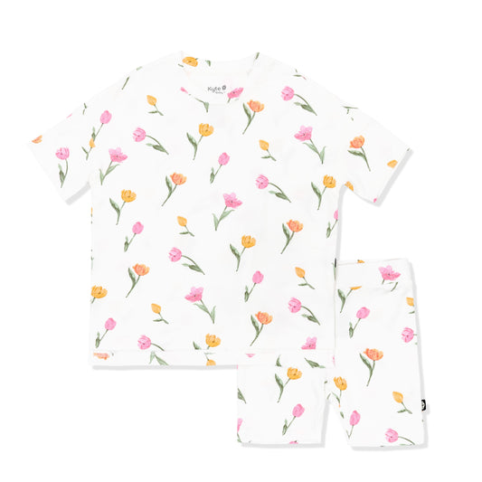 Toddler Biker Short Set in Tulip