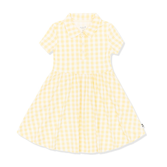 Polo Dress in Gingham Chamomile
