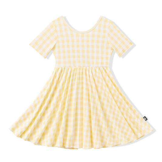 Twirl Dress in Gingham Chamomile