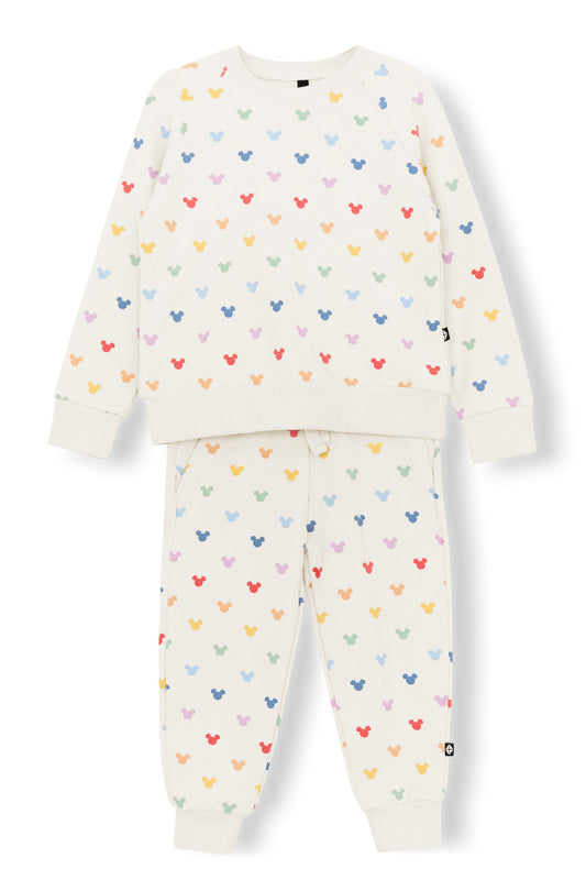 Long Sleeve Jogger Set in Pastel Mickey Mouse