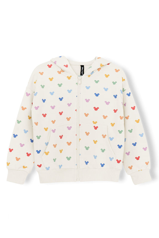Zip-Up Hoodie in Pastel Mickey Mouse