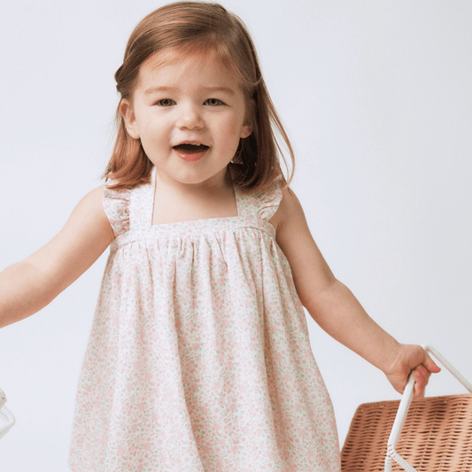 baby antique floral flutter tank bloomer set