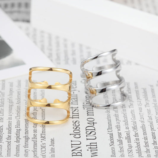 Three Rounds Titanium Steel Ring