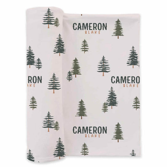 Evergreen Personalized Swaddle Blanket