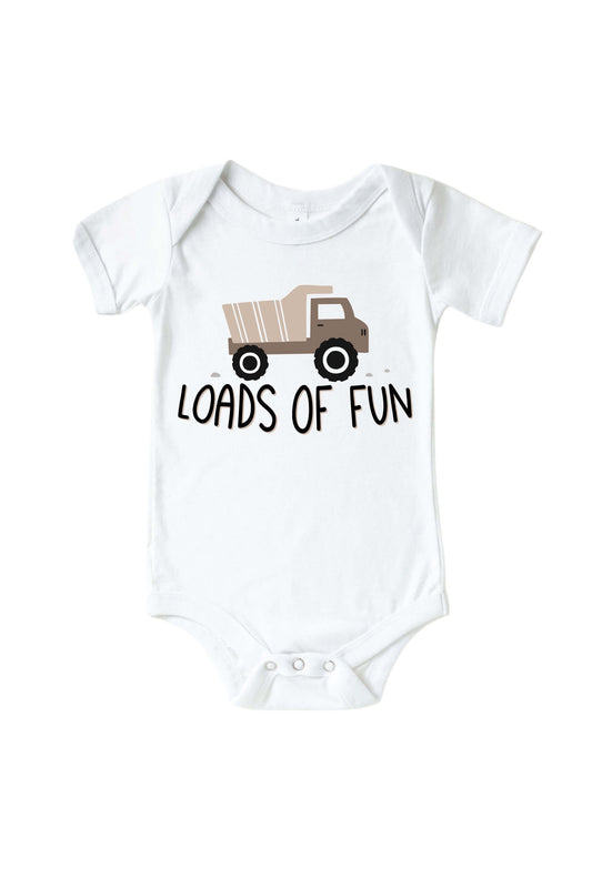 Loads Of Fun Graphic Bodysuit & Kids Tee | White