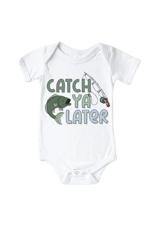 Catch Ya Later Graphic Bodysuit & Kids Tee | White