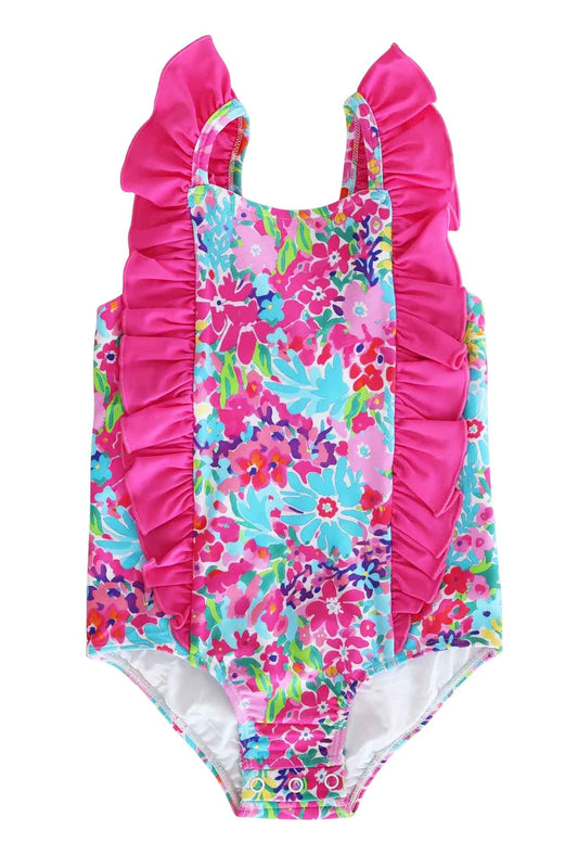 Double Ruffle Bow Back One Piece | Petal Splash