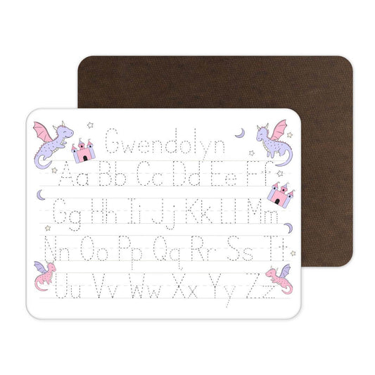 Kids Personalized Whiteboard | Dragon Adventure Pink
