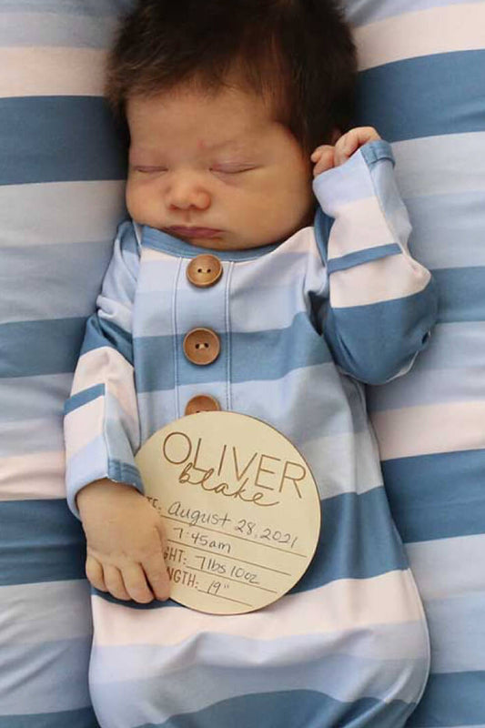 Personalized Baby Name Wood Announcement | Birth Stats Classic Duo