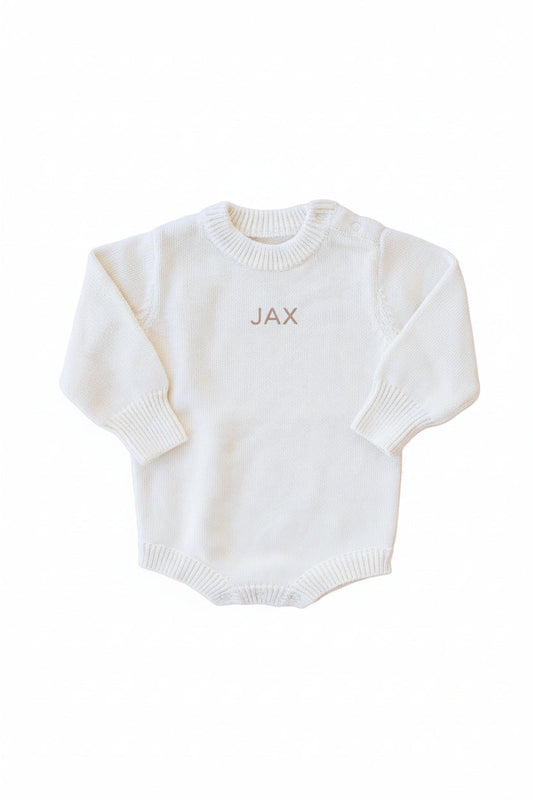 Personalized Printed Knit Sweater Bubble | Ivory
