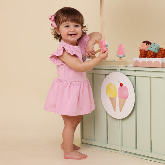 Bubblegum Short Sleeve Organic Dress