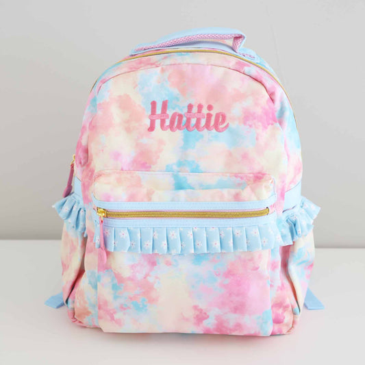 Kids Embroidered Ruffle Backpack | Candy Clouds