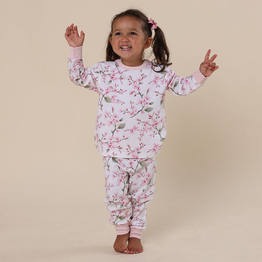 Cherry Blossom Organic Kids Long Sleeve PJ Set