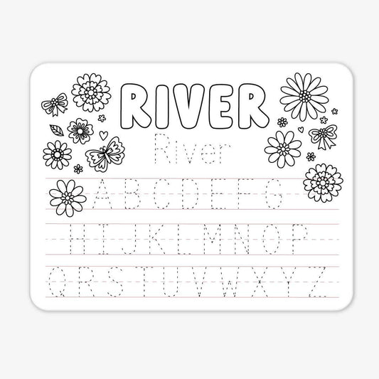 Kids Personalized Whiteboard | Floral Flutter