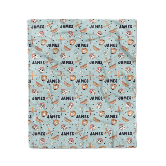 Home Run Personalized Kids Blanket