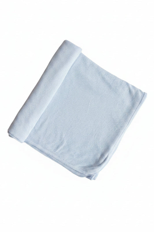 Ice Blue Bamboo Waffle Oversized Swaddle Blanket