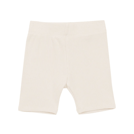 Ribbed Toddler Biker Shorts in Oat