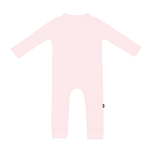 Ribbed Zipper Romper in Sakura