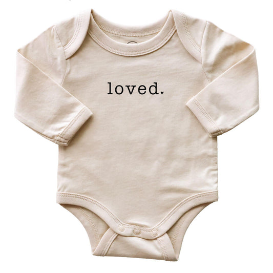 Loved Long Sleeve Graphic Bodysuit | Natural