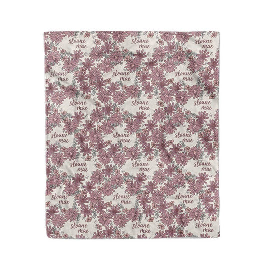 Maya's Moody Floral Personalized Kids Blanket