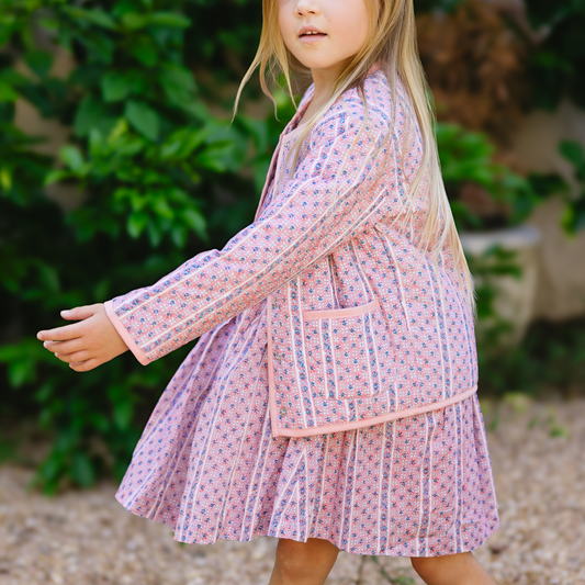 girls rosa vine quilted jacket