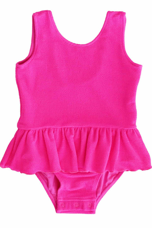 Crinkle One-Piece with Skirt | Neon Pink