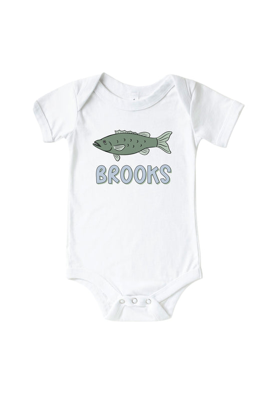 Personalized Off the Hook Graphic Bodysuit & Kids Tee | White