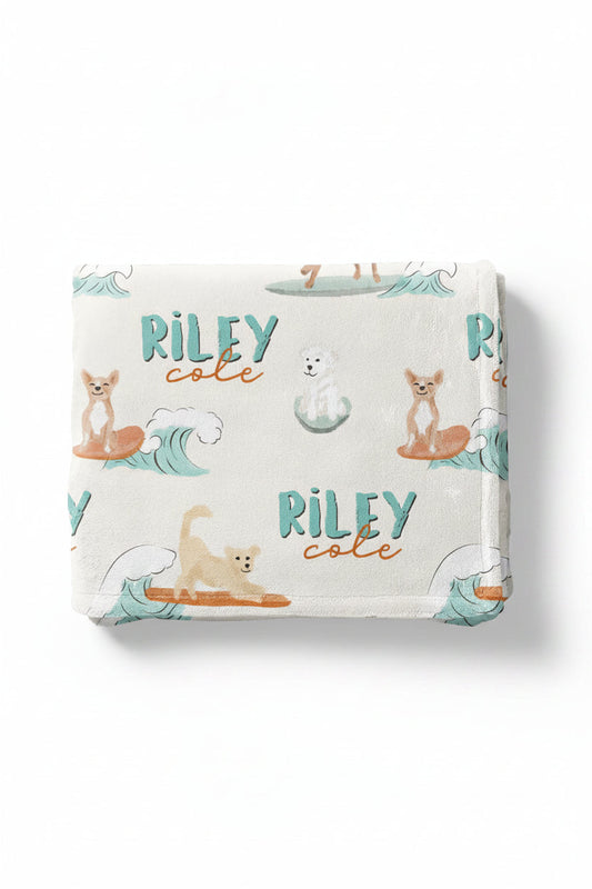 Paddle Pups Personalized Kids Blanket
