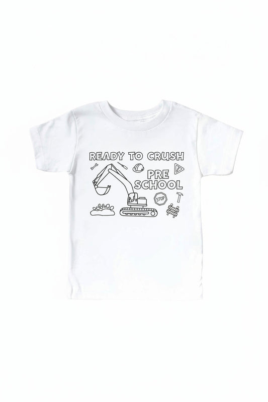Ready To Crush School Colorable Kids Graphic Tee | White