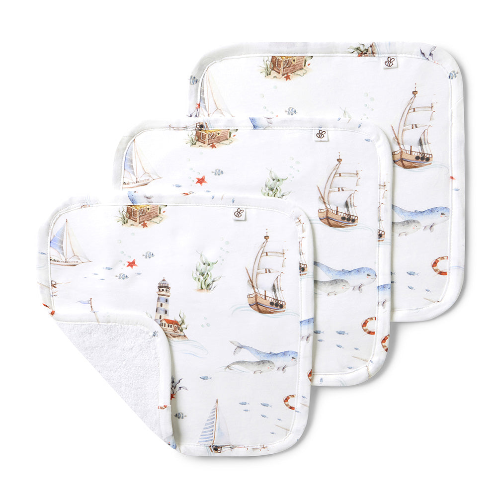 Set Sail Organic Wash Cloths - 3 Pack