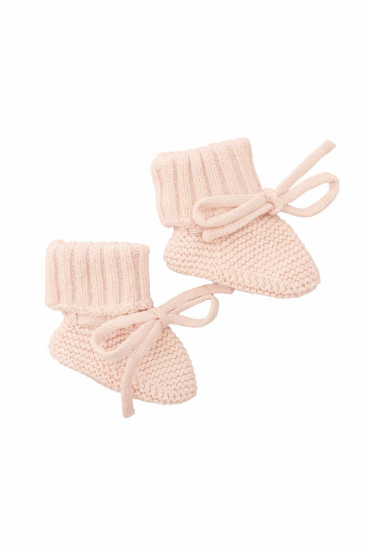 Knit Baby Booties | Tea Rose