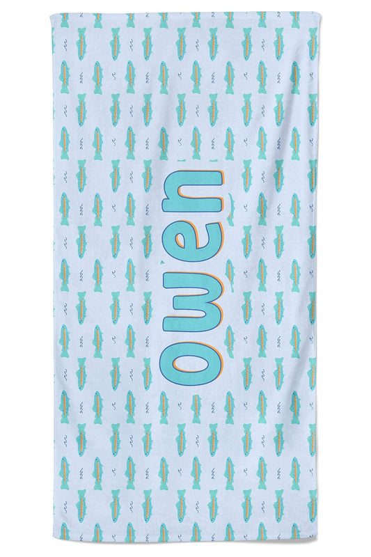 Personalized Kids Beach Towel | Tiny Trout