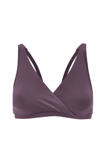 Women's Cross Front Bralette in Currant