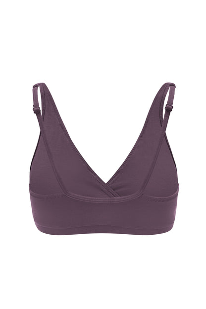 Women's Cross Front Bralette in Currant