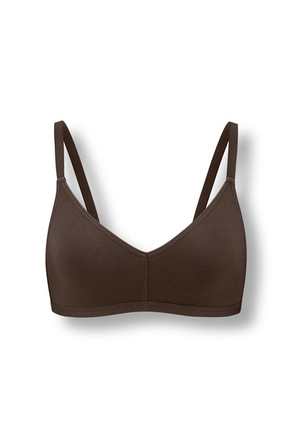 Women's V-Neck Bra in Toffee