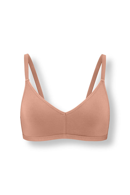 Women's V-Neck Bra in Latte