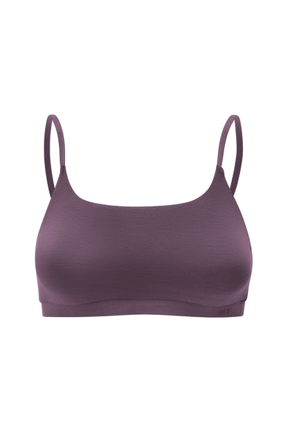 Women's Scoop Neck Bralette in Currant