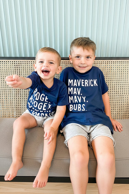 Personalized Nickname Color Block Kids Graphic Tees