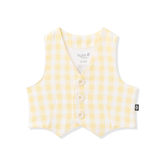 Tuxedo Vest in Gingham Chamomile