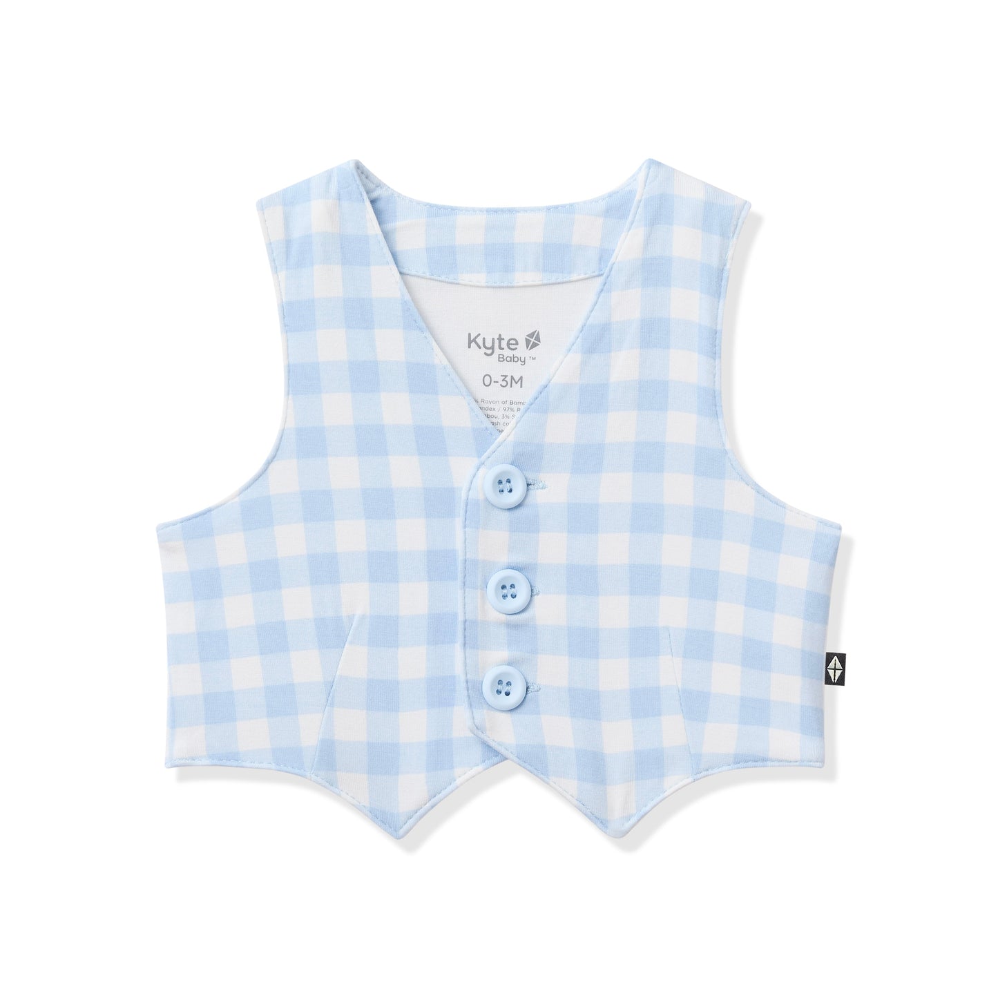 Tuxedo Vest in Gingham Breeze