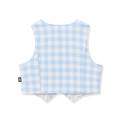 Tuxedo Vest in Gingham Breeze
