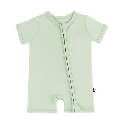 Zipper Shortall Romper in Basil