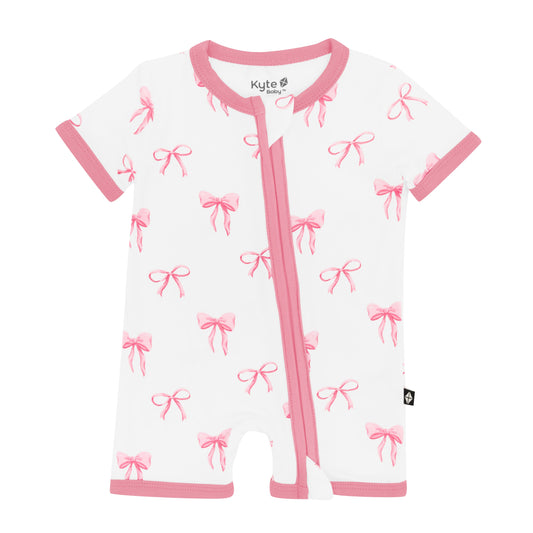 Zippered Shortall Romper in Bow