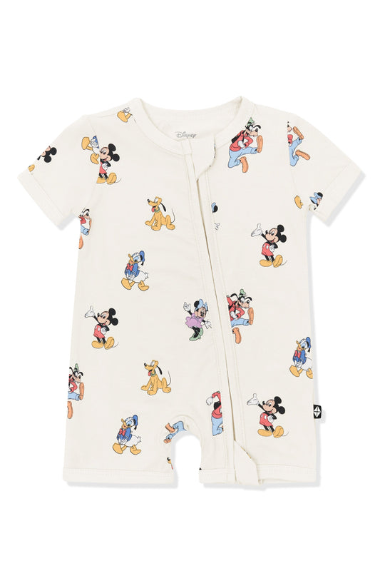 Zipper Shortall Romper in Mickey Mouse and Friends